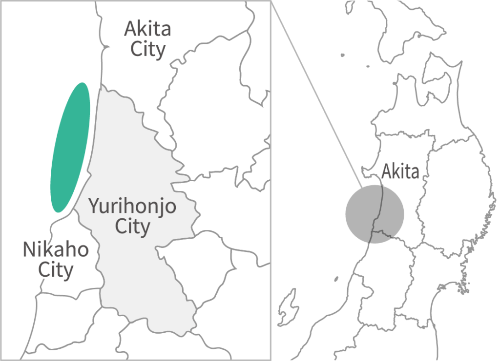 Location of Akita Yurihonjo Offshore