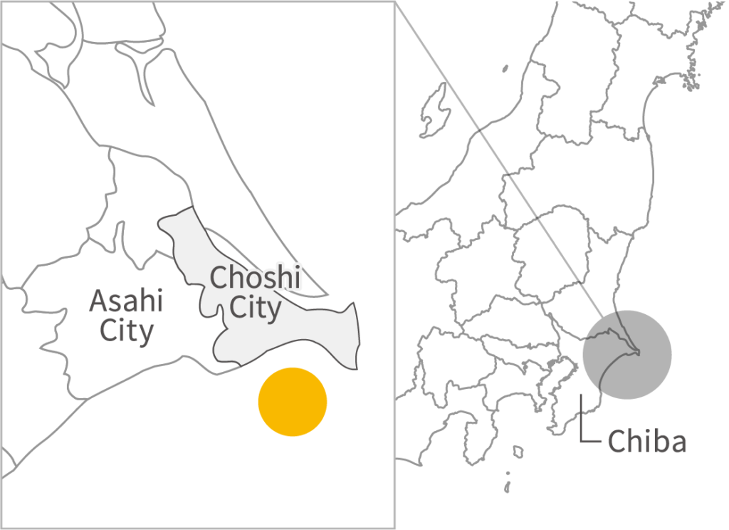 Location of Chiba Choshi Offshore Wind