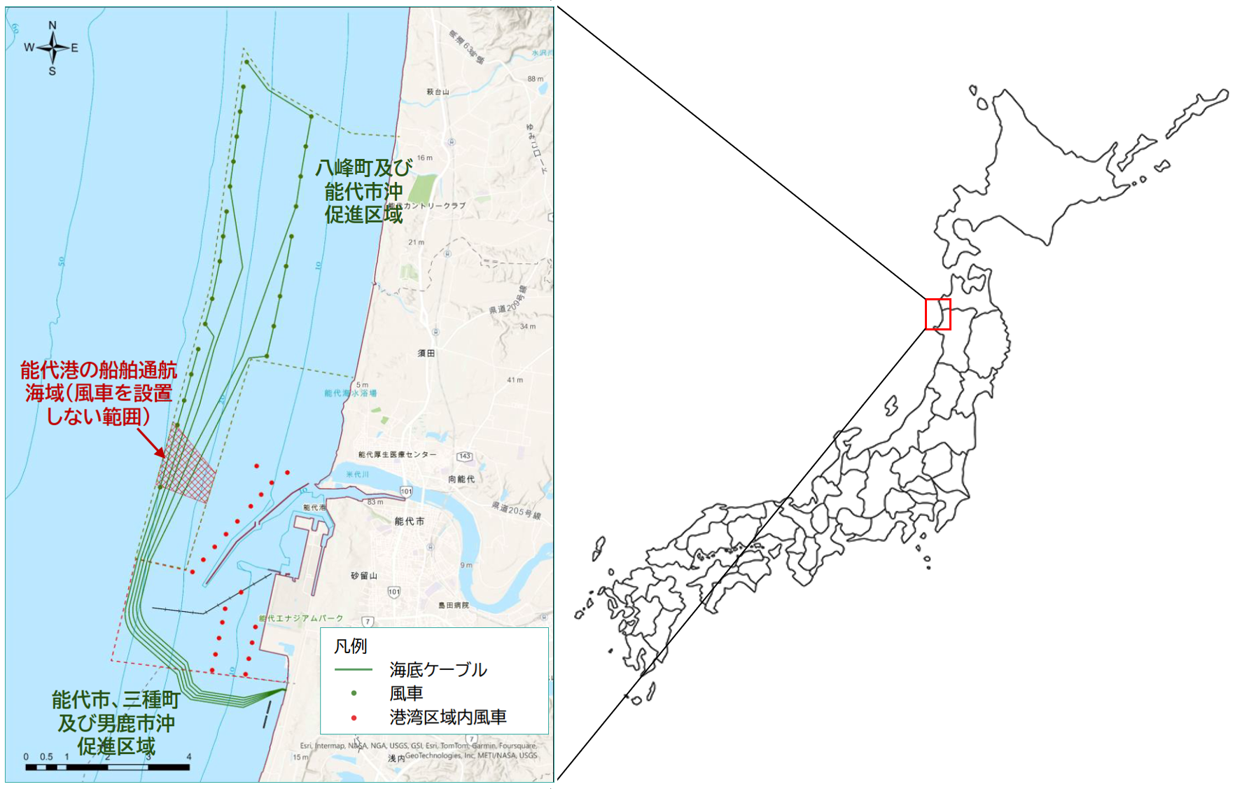 Akita Happo Noshiro Offshore Wind location