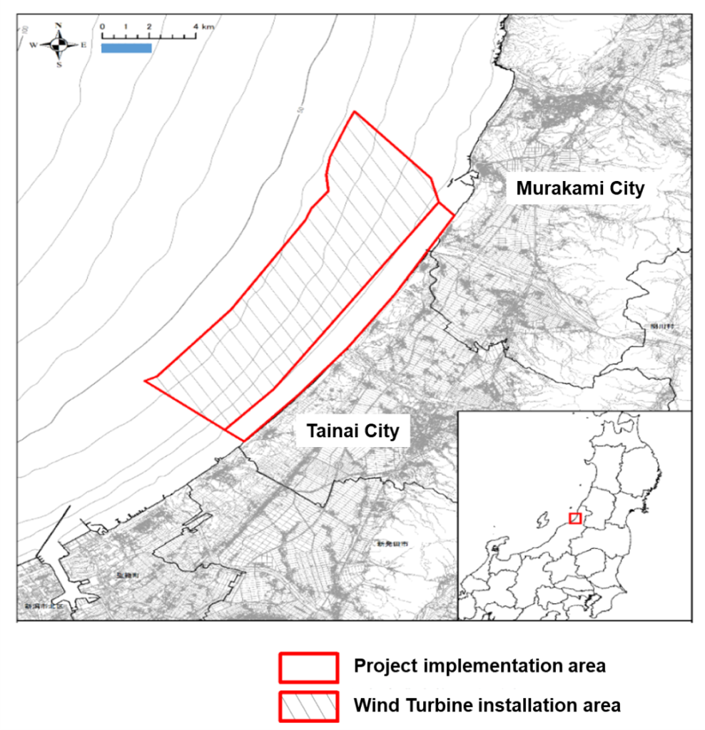 Location of Murakami Tainai offshore wind 1