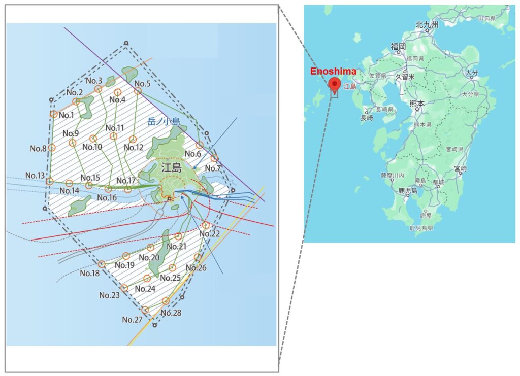 Location of Nagasaki Saikai Enoshima Wind