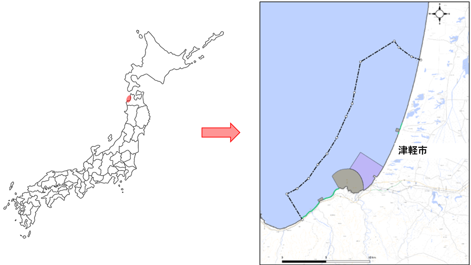 Aomori Tsugaru Offshore Wind location jp